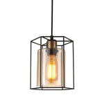 ITALUX Kalula Wisząca E27 1x40W Czarny PND-78901-1-BK+AMB