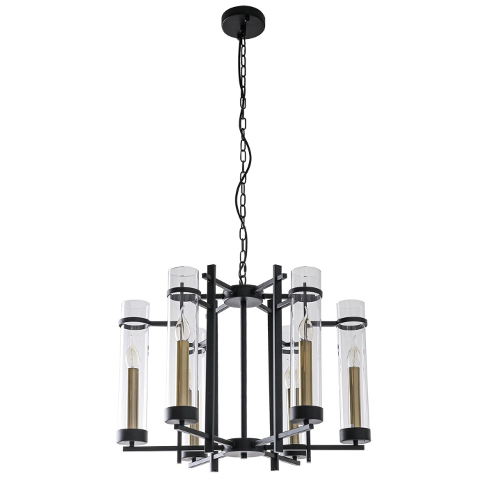 ITALUX Aspen Wisząca E14 6x40W Czarny PND-31186-6A-BL