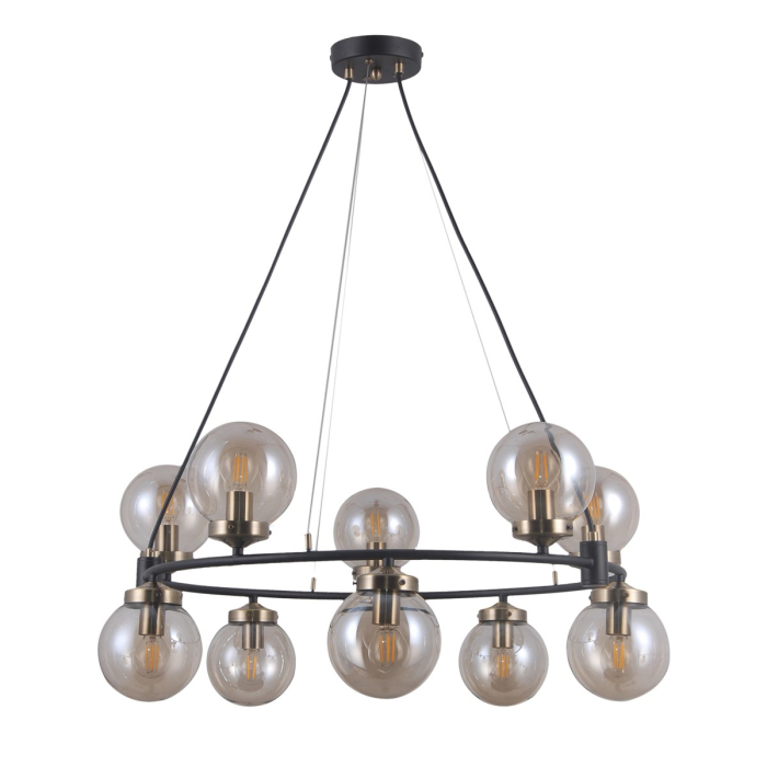 ITALUX Galvez Wisząca E14 10x5W Czarny/Brązowy PND-28622-10A