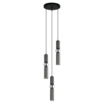 ITALUX Isidora Wisząca GU10 3x25W Czarny/Szary/Chrom PND-14290-3-GR