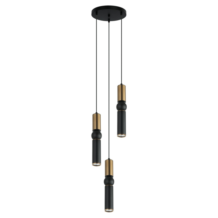 ITALUX Isidora Wisząca GU10 3x25W Czarny/Brązowy PND-14290-3-BRO-BK
