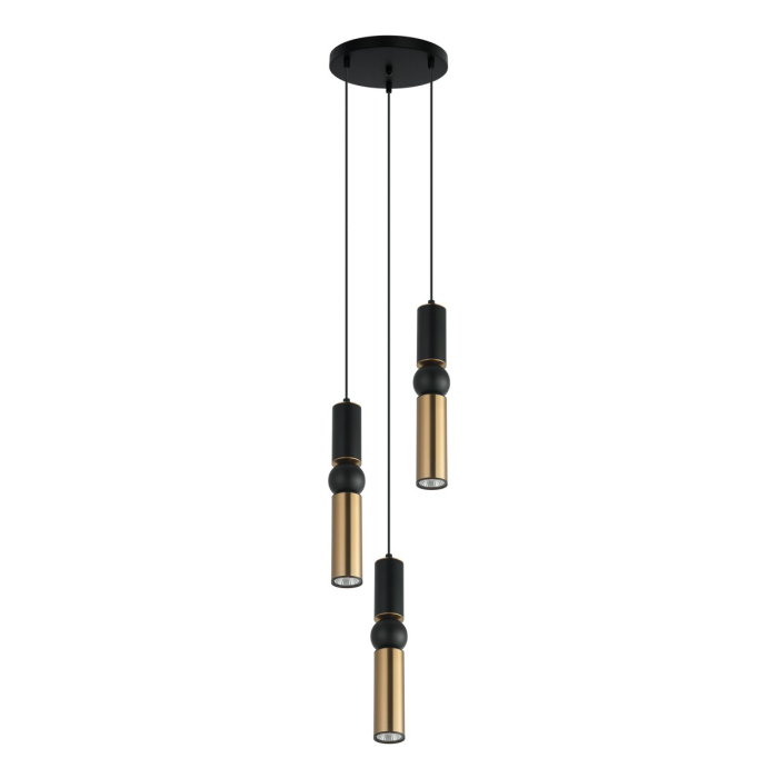 ITALUX Isidora Wisząca GU10 3x25W Czarny/Brązowy PND-14290-3-BK-BRO