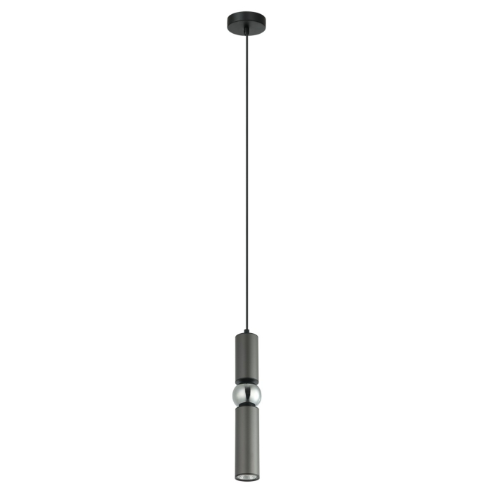 ITALUX Isidora Wisząca GU10 1x25W Czarny/Szary/Chrom PND-14290-1-GR