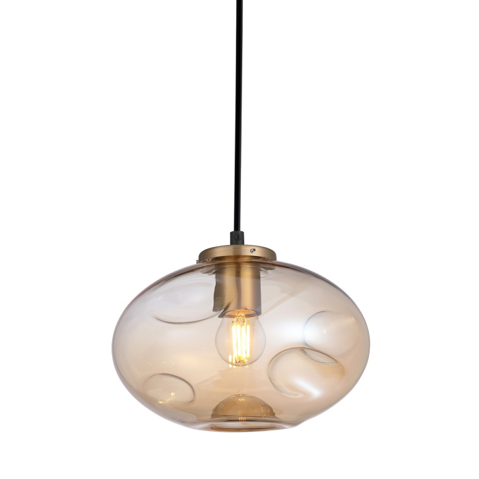 ITALUX Hatella Wisząca E27 1x40W Miedziany/Czarny PND-112038-1-BRO+AMB