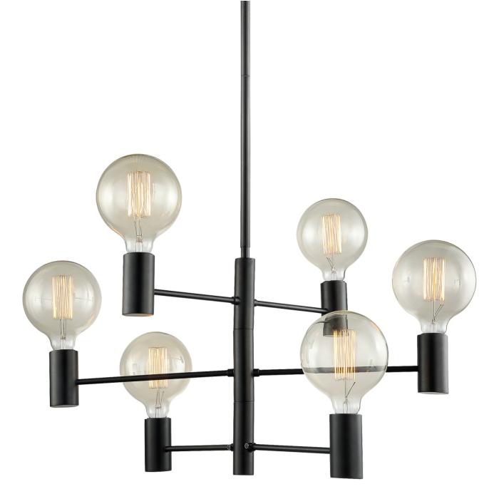 ITALUX Veva Wisząca E27 6x40W Czarny MDM3339/6 BK
