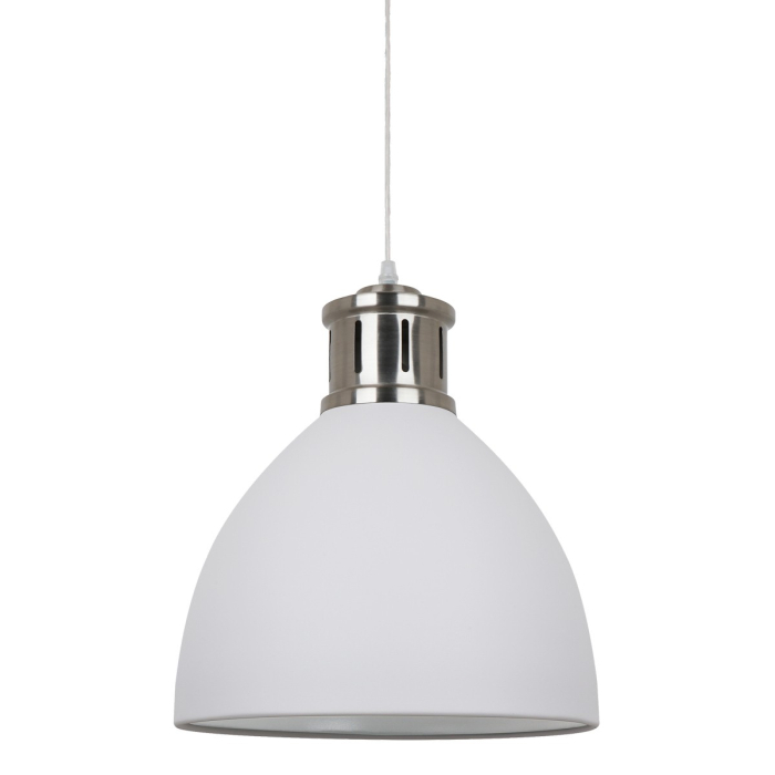 ITALUX Lola Wisząca E27 1x60W Biały/Nikiel MD-HN8100-WH+S.NICK