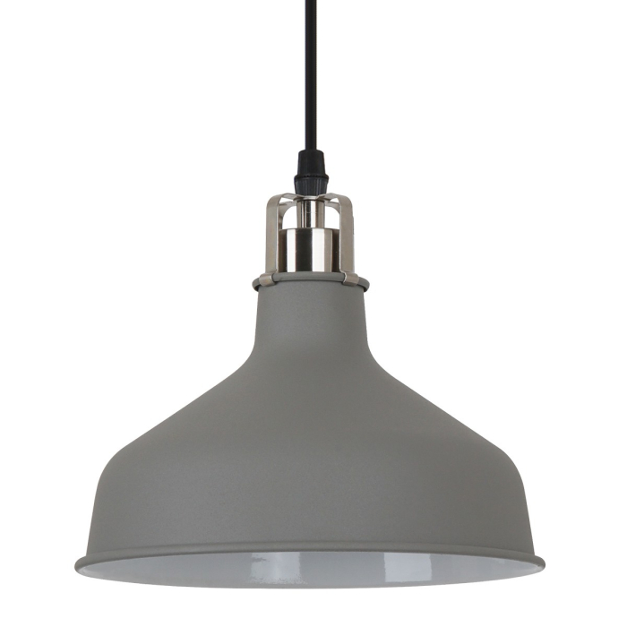 ITALUX Hooper Wisząca E27 1x60W Szary/Nikiel MD-HN8049M-GR+S.NICK