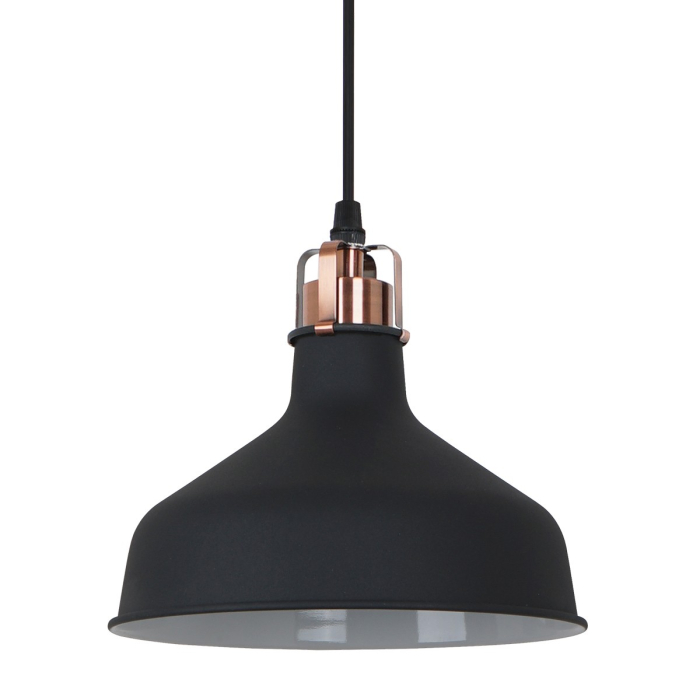 ITALUX Hooper Wisząca E27 1x60W Czarny/Czerwony MD-HN8049M-B+RC
