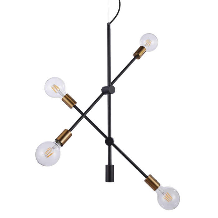 ITALUX Edmond Wisząca E27 4x60W Czarny/Złoty MD-BR-262002-D4-G/B