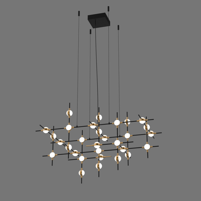 ITALUX Provenza Wisząca LED zintegrowany 72W 3000K 4800lm Czarny/Złoty MD18001067-30A BG
