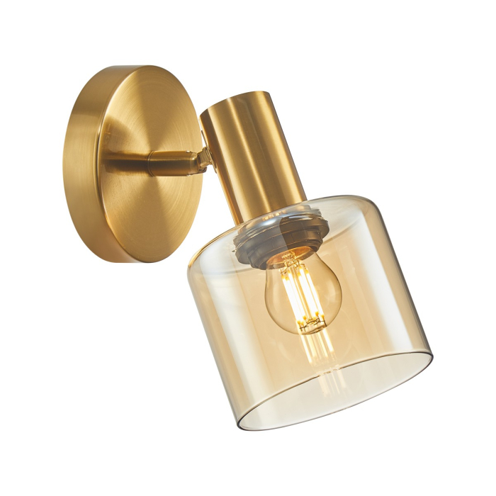 ITALUX Santia Kinkiet E27 1x40W Mosiądz WL-65342-1 BRO+AMBER