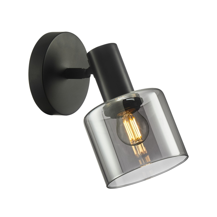 ITALUX Santia Kinkiet E27 1x40W Czarny WL-65342-1 BK+SG