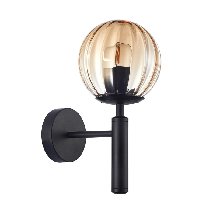 ITALUX Ravena Kinkiet E27 1x10W Czarny WL-2324-1 BK+AMB