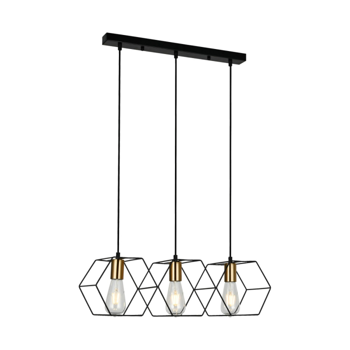 ITALUX Aina Wisząca E27 3x40W Czarny PND-74889-3-BK