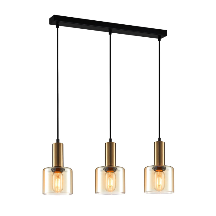 ITALUX Santia Wisząca E27 3x40W Miedziany PND-65342-3-BRO+AMB