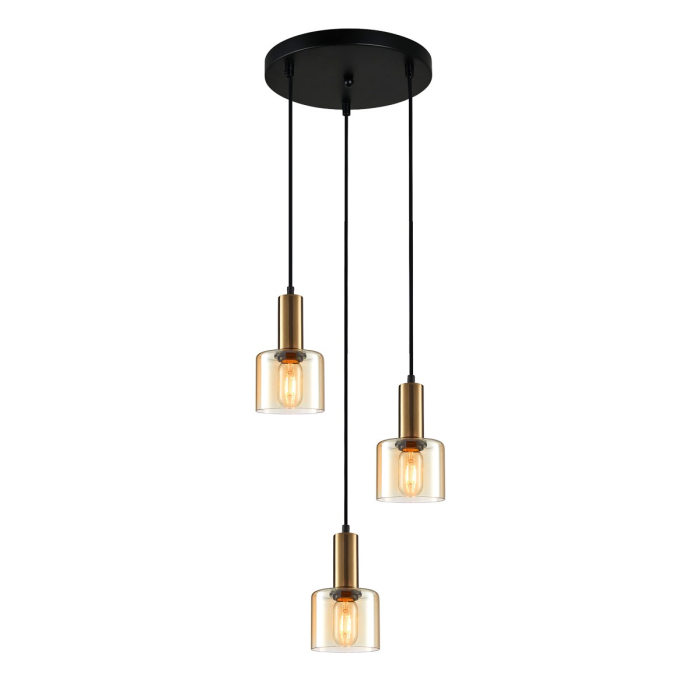 ITALUX Santia Wisząca E27 3x40W Miedziany PND-65342-3A-BRO+AMB