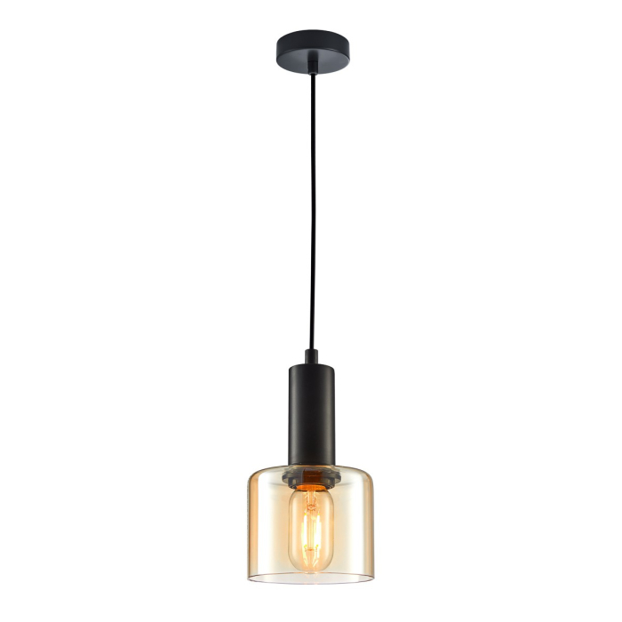 ITALUX Santia Wisząca E27 1x40W Czarny PND-65342-1-BK+AMB