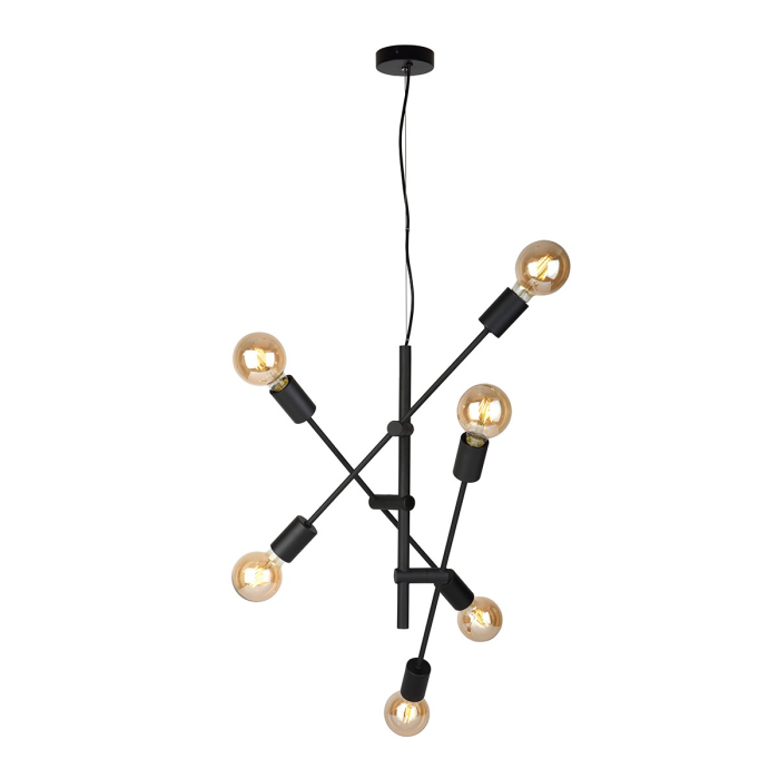 ITALUX Ferreia Wisząca E27 6x40W Czarny PND-5986-6-BL