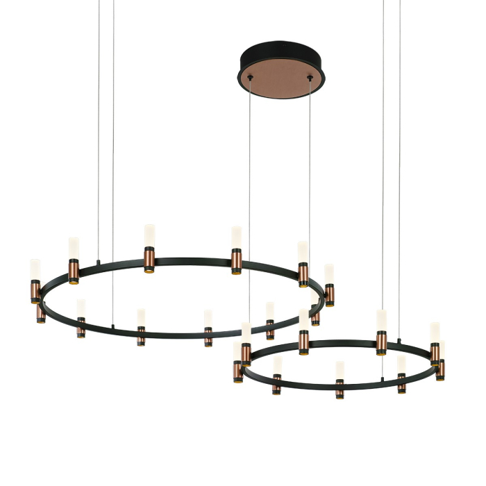 ITALUX Alamo Wisząca LED zintegrowany 84W 3000K 3360lm Czarny/Brązowy PND-280110130-21C-MBL