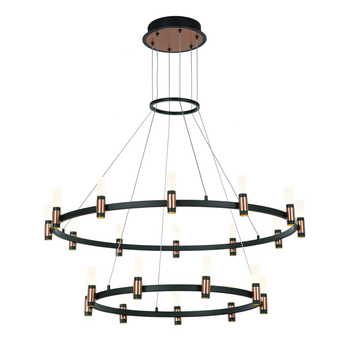 ITALUX Alamo Wisząca LED zintegrowany 84W 3000K 3360lm Czarny/Brązowy PND-280110130-21B-MBL