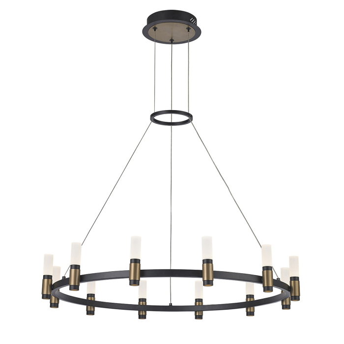 ITALUX Alamo Wisząca LED zintegrowany 48W 3000K 1920lm Czarny/Brązowy PND-280110130-12A-MBL