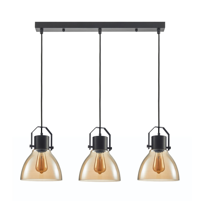 ITALUX Darlena Wisząca E27 3x40W Czarny PND-22371-3-BK+AMB