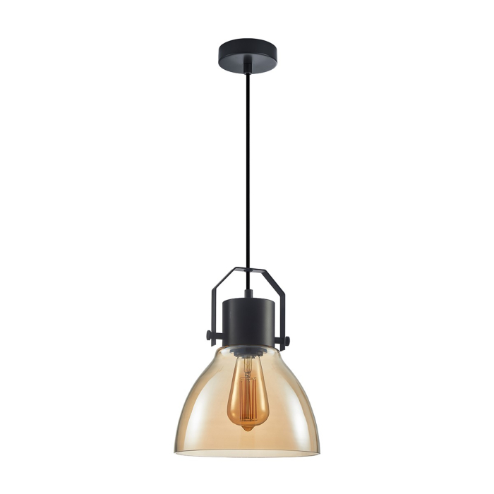 ITALUX Darlena Wisząca E27 1x40W Czarny PND-22371-1-BK+AMB