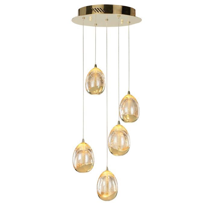 ITALUX Huelto Wisząca LED zintegrowany 24W 3000K 1450lm Złoty PND-22112132-5A-CHPN