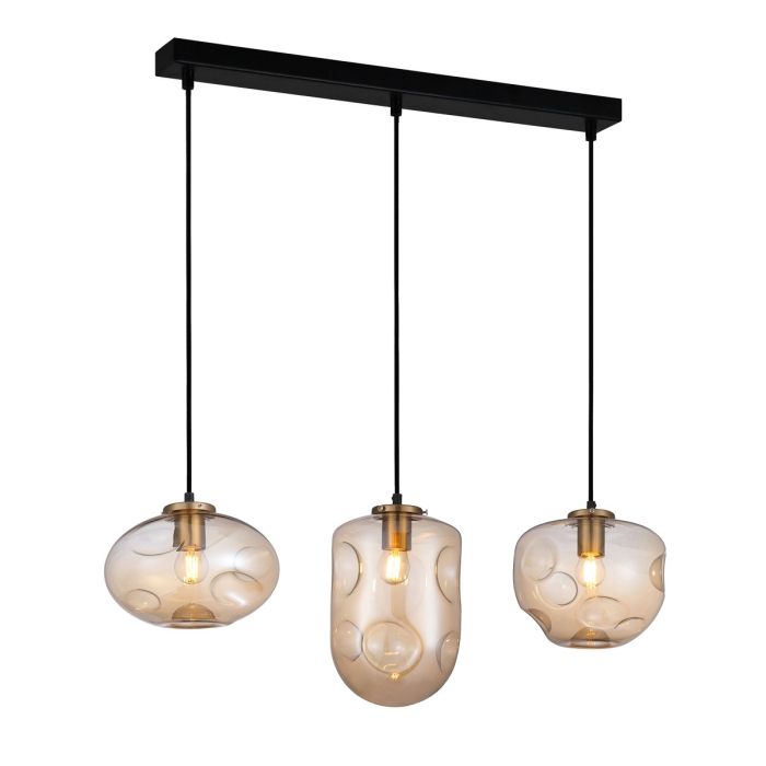 ITALUX Hatella Wisząca E27 3x40W Miedziany/Czarny PND-112038-3-BRO+AMB