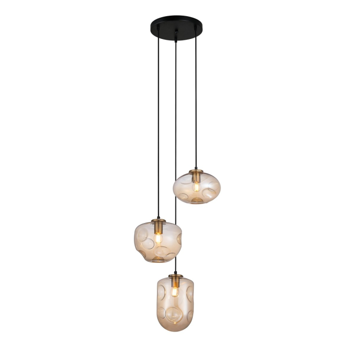 ITALUX Hatella Wisząca E27 3x40W Miedziany/Czarny PND-112038-3A-BRO+AMB