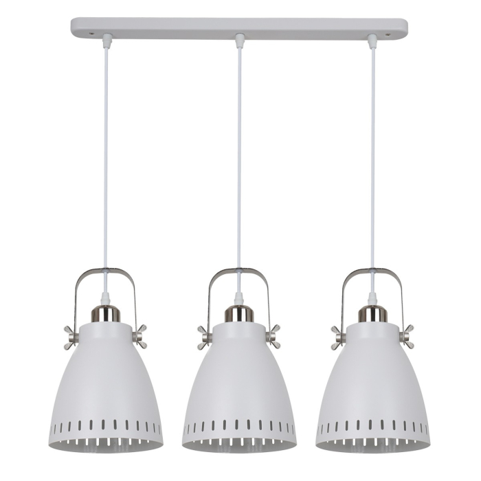 ITALUX Franklin Wisząca E27 3x60W Biały/Nikiel MD-HN8026S-3-WH+S.NICK