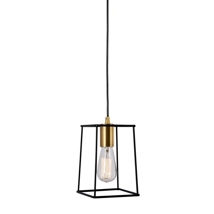 ITALUX Alanis Wisząca E27 1x60W Czarny/Złoty MD-BR16556-D1-B/G