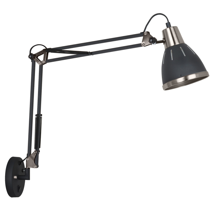 ITALUX Vera Kinkiet E27 1x40W Czarny MB-HN5069 BL+S.NICK