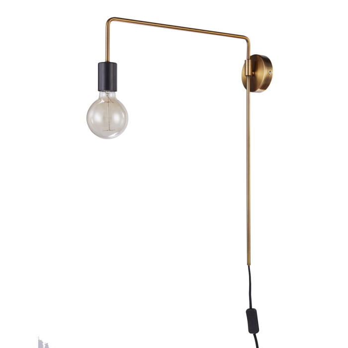 ITALUX Moniq Kinkiet E27 1x60W Czarny/Złoty MB-BR1721402-W1-G