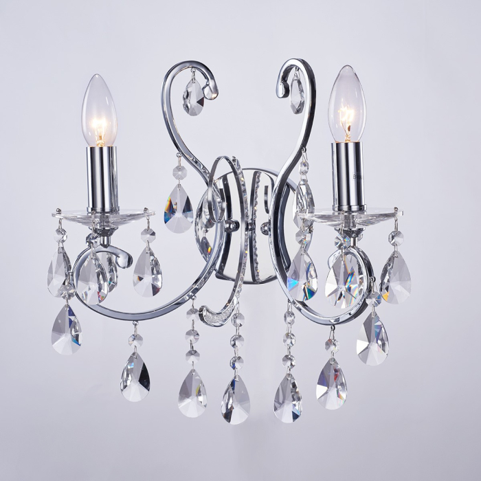 ITALUX Barocco Chrome Kinkiet E14 2x40W Czarny MB72709-2A