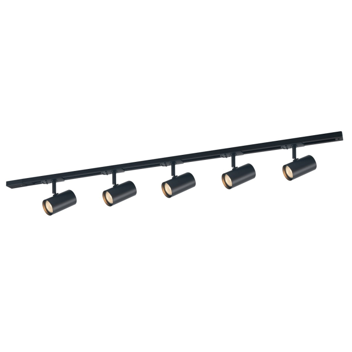 ITALUX Marvi TR Jazz Szynoprzewody Zestaw GU10 5x35W Czarny 913721-5-BL-SET