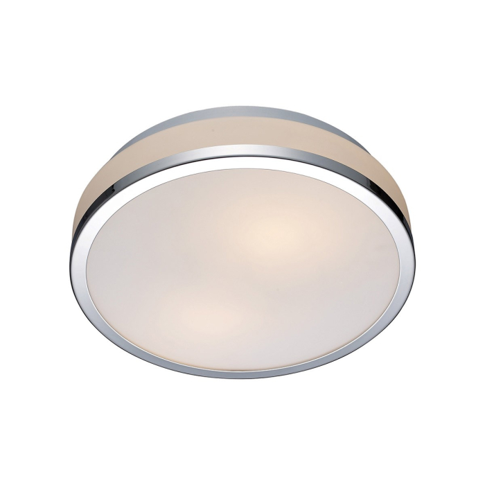 ITALUX Camry Plafon E27 1x60W IP44 Chrom/Biały 5007-S