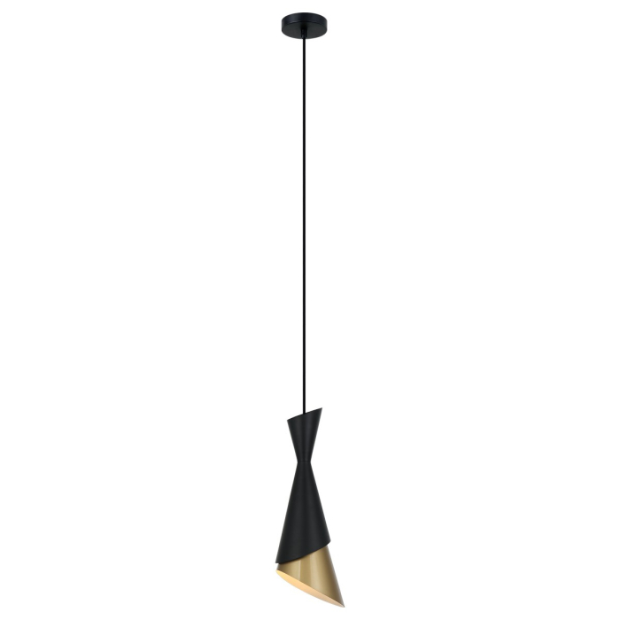 ITALUX Malia Wisząca E27 1x40W Czarny/Złoty PND-85949-1 BK+GD