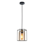 ITALUX Kalula Wisząca E27 1x40W Czarny PND-78901-1-BK+AMB