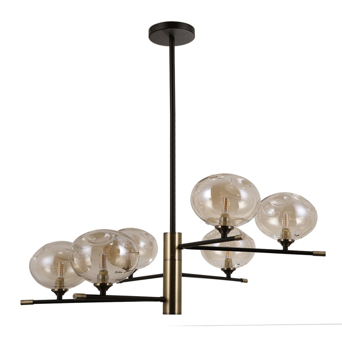 ITALUX Mesta Wisząca G9 6x5W Czarny/Brązowy PND-58856-6-MB-AB