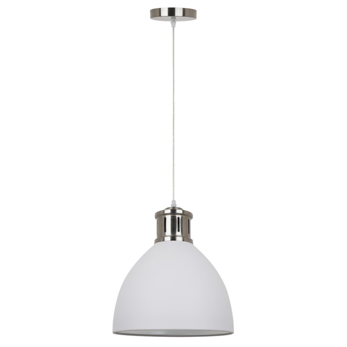 ITALUX Lola Wisząca E27 1x60W Biały/Nikiel MD-HN8100-WH+S.NICK