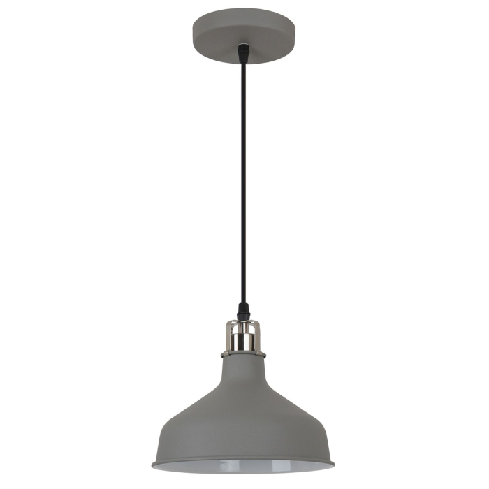 ITALUX Hooper Wisząca E27 1x60W Szary/Nikiel MD-HN8049M-GR+S.NICK