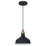 ITALUX Hooper Wisząca E27 1x60W Czarny/Czerwony MD-HN8049M-B+RC