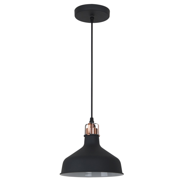 ITALUX Hooper Wisząca E27 1x60W Czarny/Czerwony MD-HN8049M-B+RC