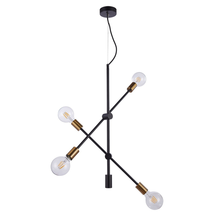 ITALUX Edmond Wisząca E27 4x60W Czarny/Złoty MD-BR-262002-D4-G/B