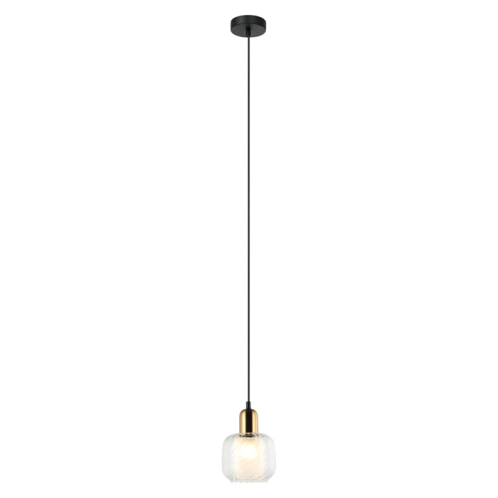 ITALUX Lamezia Wisząca E27 1x40W Brązowy/Czarny PND-67594-1-BRO+CL