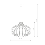 Nowodvorski IKA D Sufitowa Wisząca Max moc 60W E27  Naturalne drewno 4174