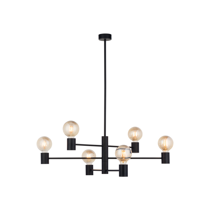 Nowodvorski RADIUS Sufitowa Plafon Max moc 6x60W E27  Czarny 7932
