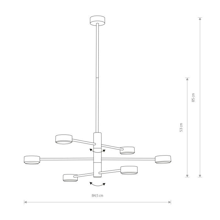 Nowodvorski ORBIT Sufitowa Wisząca Max moc 6x8W GX53  Czarny 7946