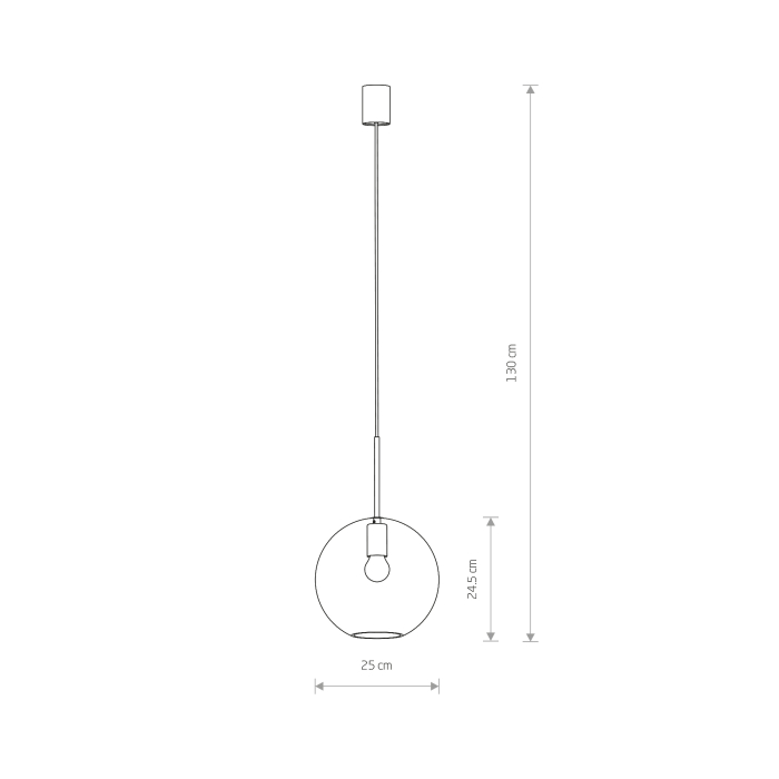 Nowodvorski SPHERE L Sufitowa Wisząca Max moc 40W E27  Transparentny 7850